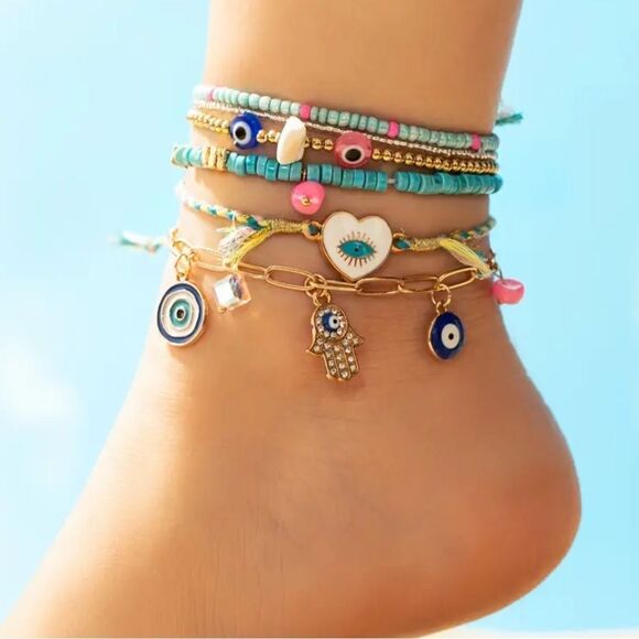 Evil Eye Ankle Bracelet - Picture 1 of 6